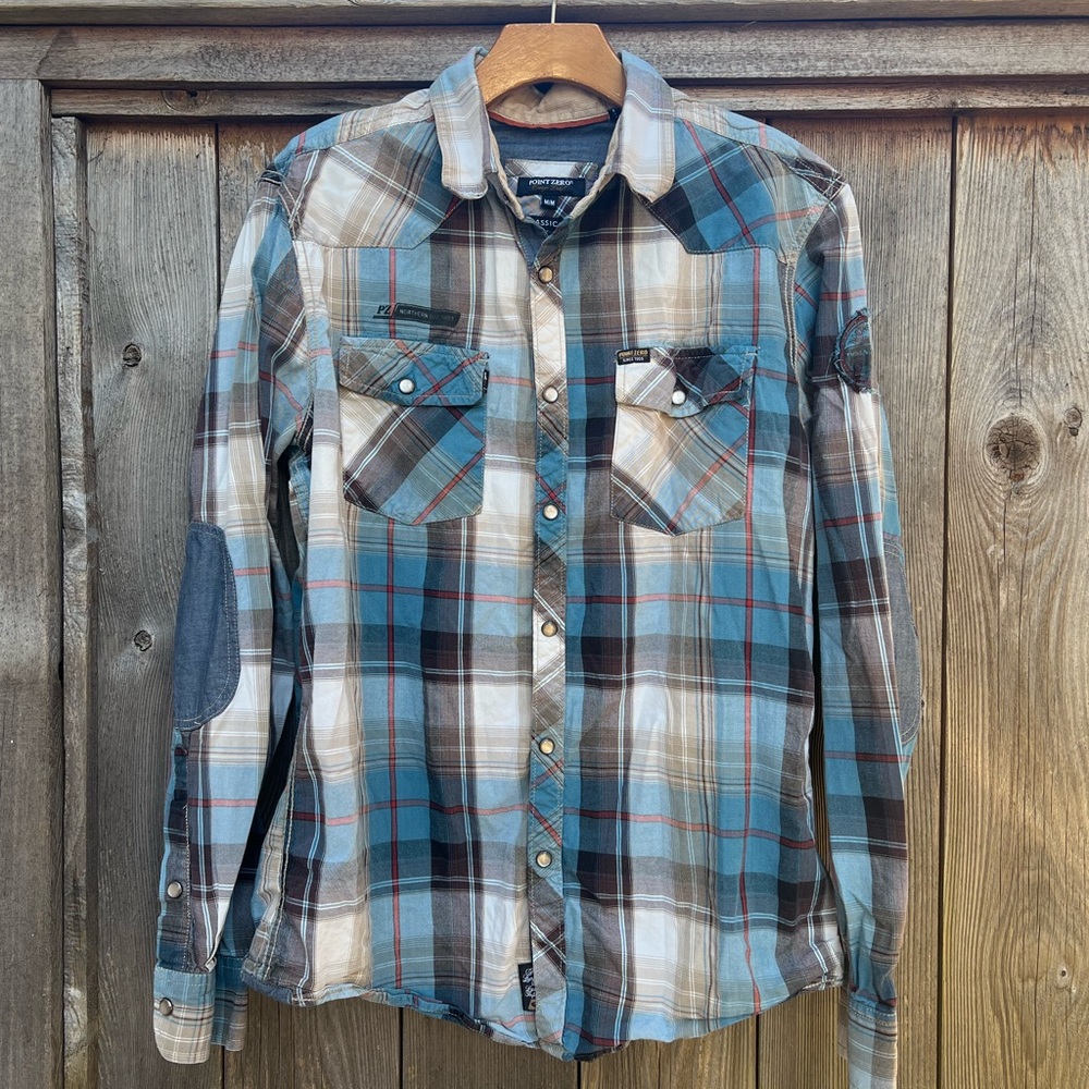 Point Zero Men's Multi-Color Plaid Shirt